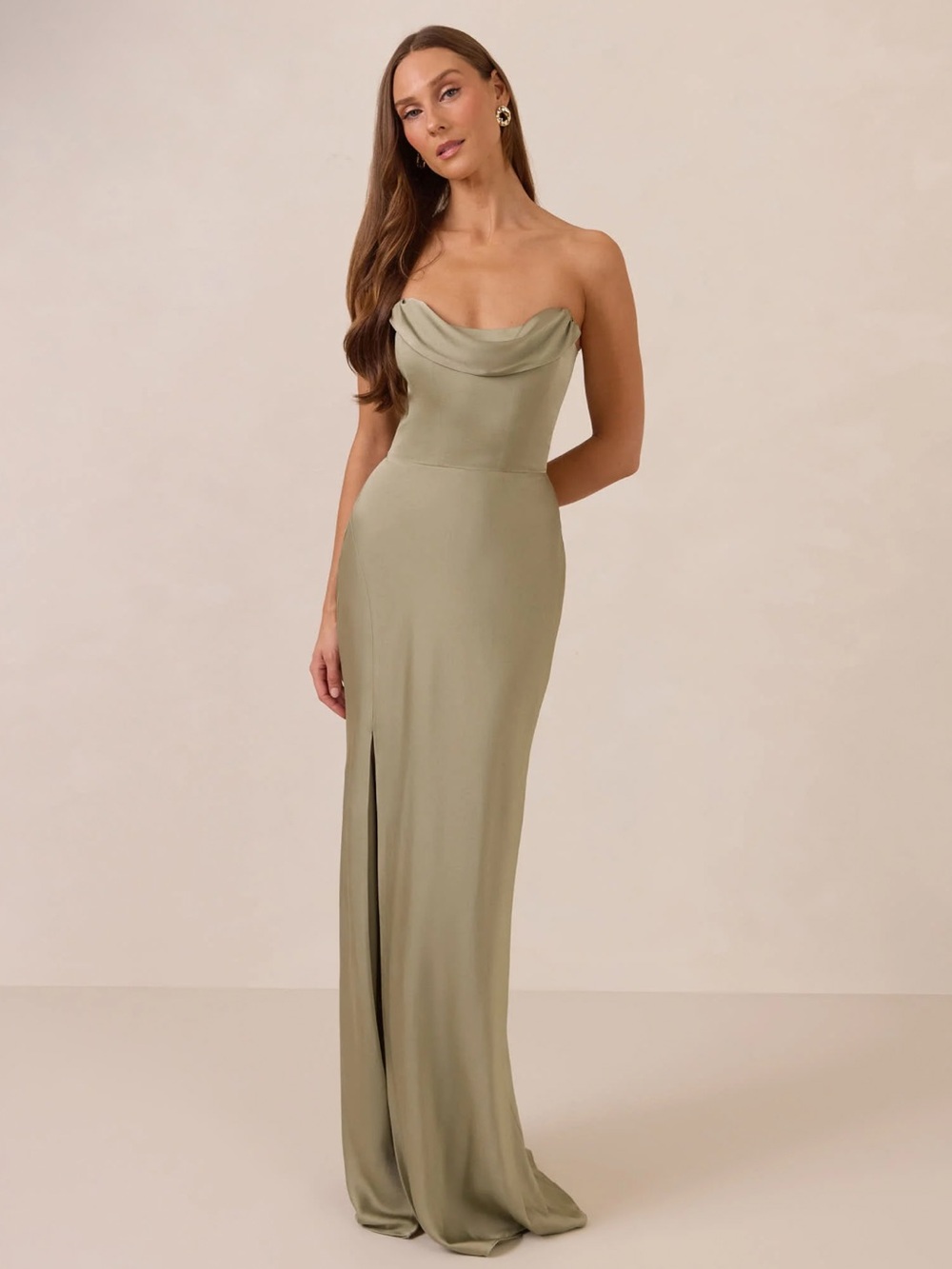 Park & Fifth Strapless Cowl Neck Evening Gown